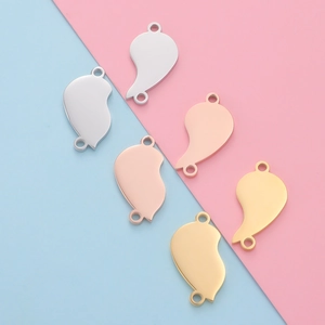 Connecteurs en forme de cœur et goutte en argent, or rose et or pour bijoux à faire soi-même