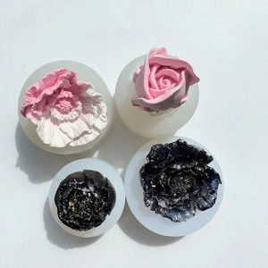 3D poppy and peony flower silicone molds for handmade soap and candle making