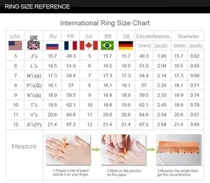Detailed international ring size chart with measuring guide for dragonfly engraved ring