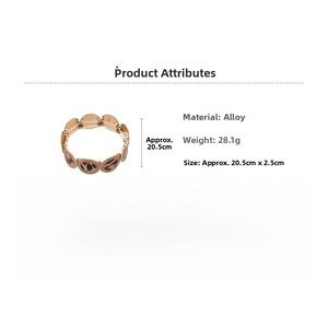 Detailed specifications of leopard print alloy elastic bracelet with size and weight info