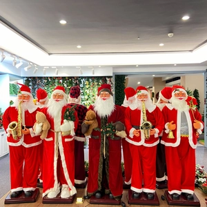 Detailed collection of 1.8m tall singing and dancing Santa Claus floor decorations