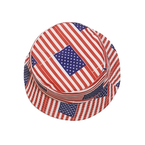 Summer bucket hat with US flag print for Independence Day outdoor activities