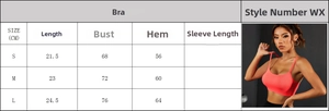 Guide des tailles pour brassière de sport et débardeur de yoga, mesures du S au L