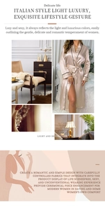 Detailed view of champagne ice silk robe with black piping and elegant waist tie closure