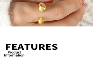Macro shot of 18k gold-plated irregular teardrop ring featuring a polished mirror finish