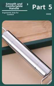Polished stainless steel handle of a dual julienne peeler with ergonomic smooth finish
