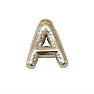 Pendentif lettre A en acier inoxydable doré poli au design de ballon gonflable créatif