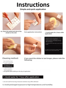 Detailed step-by-step guide showing how to apply waterproof crown tattoo stickers