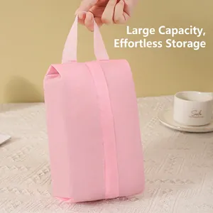 Borsa organizer per biancheria intima da viaggio rosa con grande capacità e manico