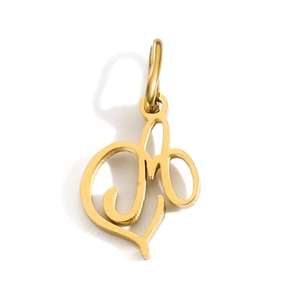 Elegant gold cursive M letter pendant necklace made of high-quality stainless steel