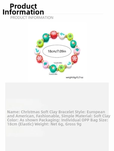 Detailansicht der bunten Polymer-Ton-Perlen mit Weihnachtsmann- und Schneeflockenmuster