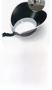 Detail of UV protection sun hat showing nylon fabric label and adjustable chin strap
