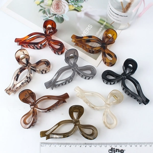 Bow Hair Claw Clip Large Matte Resin Shark Jaw Clips For Women Girls Thick Hair Minimalist French Style Hollow Accessories