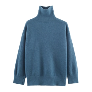 Pull En Tricot Pour Femmes Col Roulé Manches Longues Couleur Unie Élégant Décontracté Pull En Tricot Côtelé