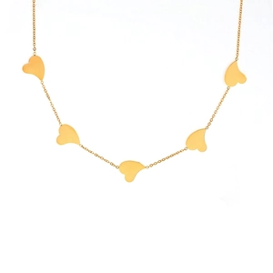 Minimalist Stainless Steel Irregular Heart Pendant Necklace Gold Plated Clavicle Chain For Women Fashion Jewelry Gift