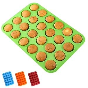 Silicone Mini Muffin Baking Mold Multi Cavity Non Stick Flexible Heat Resistant Round Cake Pan Tray For Kitchen