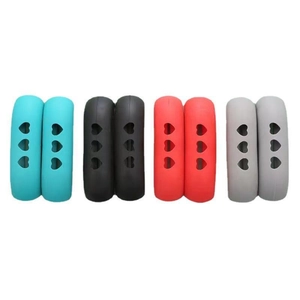 Heat resistant silicone pot handle covers in four colors with heart shaped hollow design