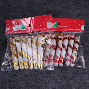 Christmas Candy Cane Hanging Ornaments Plastic Striped Decorations For Holiday Tree Party Home Decor
