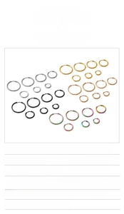 Size chart for stainless steel hoop earrings in gold, silver, rose gold and black colors