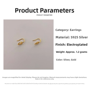 Detailed specifications of gold plated S925 sterling silver knot stud earrings