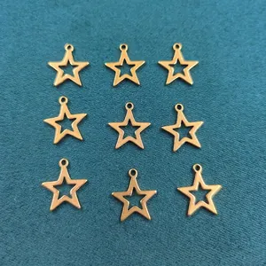 Hohlstern Pentagramm Anhänger Edelstahl DIY Schmuckherstellung Zubehör Für Halsketten Ohrringe