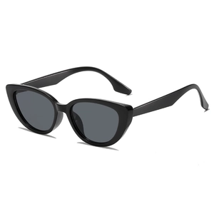 Classic black cat-eye sunglasses with polished frames and dark gray lenses for women