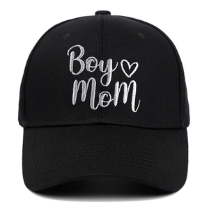 Boy Mom Embroidered Baseball Cap Cotton Adjustable Sun Protection Casual Outdoor Sport Hat For Women