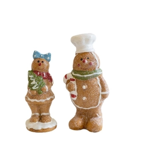 Resin gingerbread man Christmas tree ornaments with colorful holiday glitter decorations
