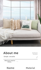 Macro detail of modern Nordic cushion fabrics showing embroidery and premium texture