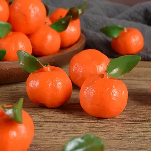 Realistic Artificial Mini Mandarin Orange PVC Simulation Tangerine Model For Dollhouse Decor Photography Props Home Display