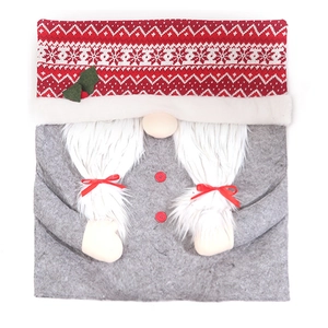 Housses de chaise de Noël avec motif gnome et flocons de neige pour décoration de fête