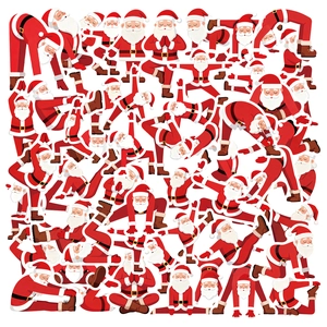 Yoga Weihnachtsmann Aufkleber Cartoon Wasserdicht PVC Dekore Für Wasserflaschen Skateboards Sammelalben Weihnachtsfeier Dekoration
