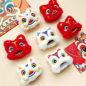 Accessori peluche della danza del leone del capodanno cinese con dettagli ricamati