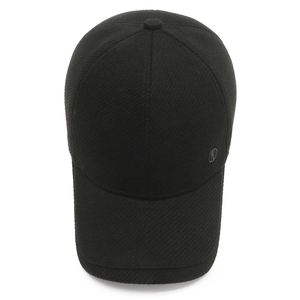 Classic black wool baseball cap for middle-aged men with soft warm winter fabric