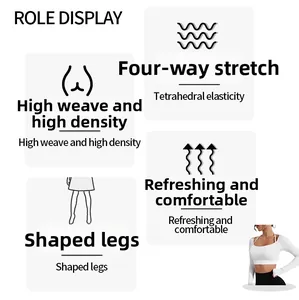 Detail eines hochdichten gerippten Yoga-Tops mit 4-Wege-Stretch und atmungsaktivem Stoff