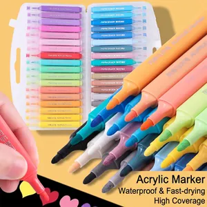 Set di pennarelli acrilici impermeabili con colori vivaci e asciugatura rapida per fai-da-te