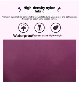Close-up of waterproof high-density purple nylon fabric with durable textile texture