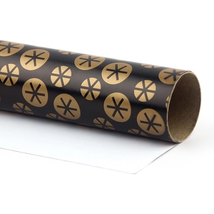 Elegant black gift packaging tube with gold stars for Valentine's Day and Christmas