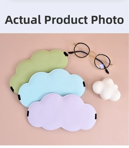 Detailed close-up of 3D cloud sleep masks in green, blue, and purple breathable ice silk