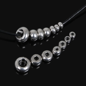Flat round stainless steel spacer beads with large holes for DIY jewelry making