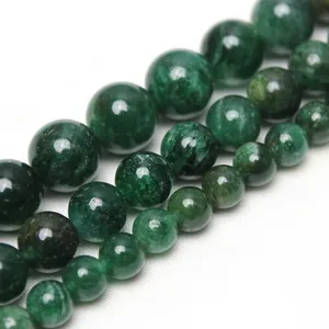 Natural Green Mica Stone Beads Round Loose Spacer Beads For DIY Jewelry Making Bracelet Accessories