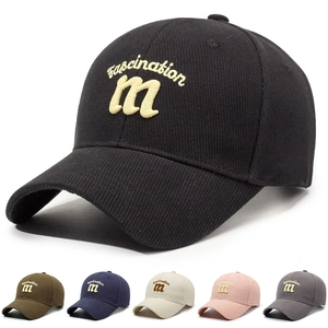 Fascination Letter Embroidery Cotton Baseball Cap Adjustable Curved Brim Outdoor Sun Protection Vintage Hat Unisex