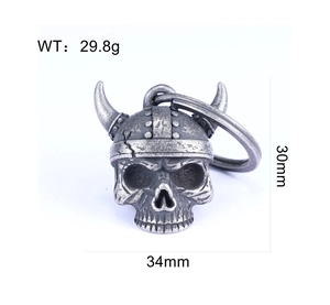 Detailed view of Viking skull pendant with warrior helmet dimensions 34mm x 30mm