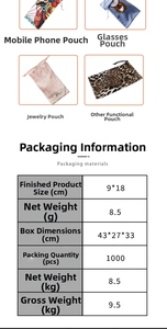 Detailed view of microfiber drawstring storage bags for sunglasses with 9x18cm dimensions