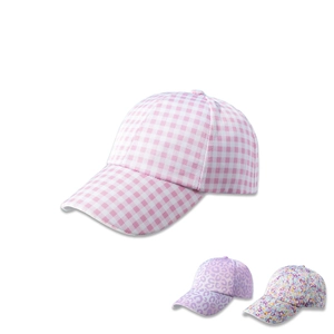 Fashion Cotton Baseball Cap Adjustable Plaid Leopard Floral Printed Wide Brim Curved Sun Hat For Women