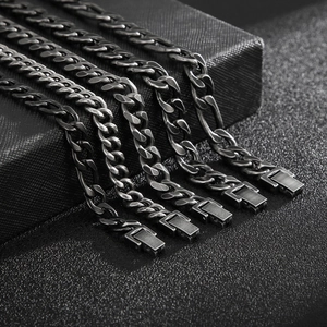 Collana E Bracciale In Acciaio Inossidabile Maglia Cubana Figaro Da Uomo Gioielli Retro Punk Hip Hop