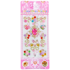 Colorful heart-shaped crystal deco stickers for DIY crafts and phone cases
