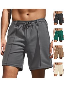Mesh texture detail and multiple color options for men's quick-dry casual beach shorts