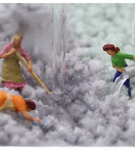 Macro shot of ultra-absorbent microfiber rug fibers showing thick and soft flocking texture