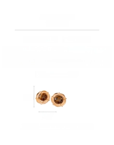 Detailed view of vintage tiger eye stud earrings with weight and size specifications